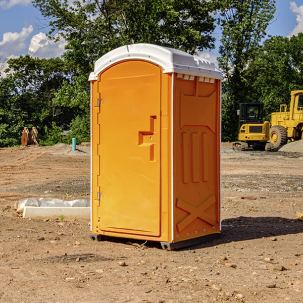 how often are the portable toilets cleaned and serviced during a rental period in Cleveland County